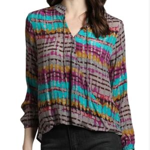 APNY Cupro Viscose Multicolor Boho Casual Colorful Hi Low Top Size Large